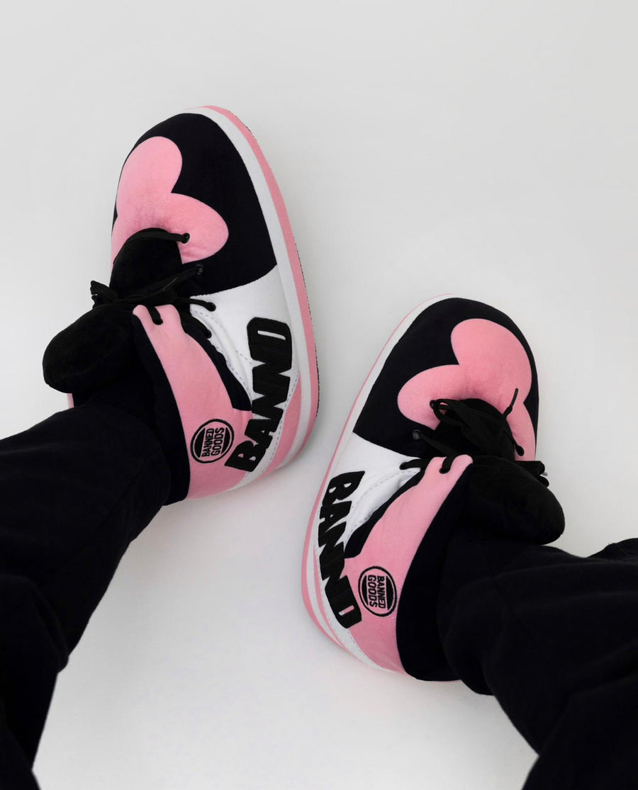 High Top “OG” Pink Toe Sneaker Slippers | One Size Fits Most